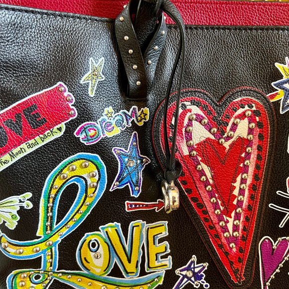 Limited Edition & Rare Brighton Leather Love Scribble Purse with Dust Bag - Picture 2 of 16